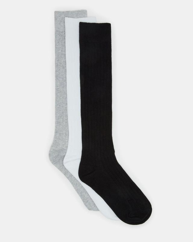 KNEE HIGH SOCKS BLACK MULTI Female Product Image