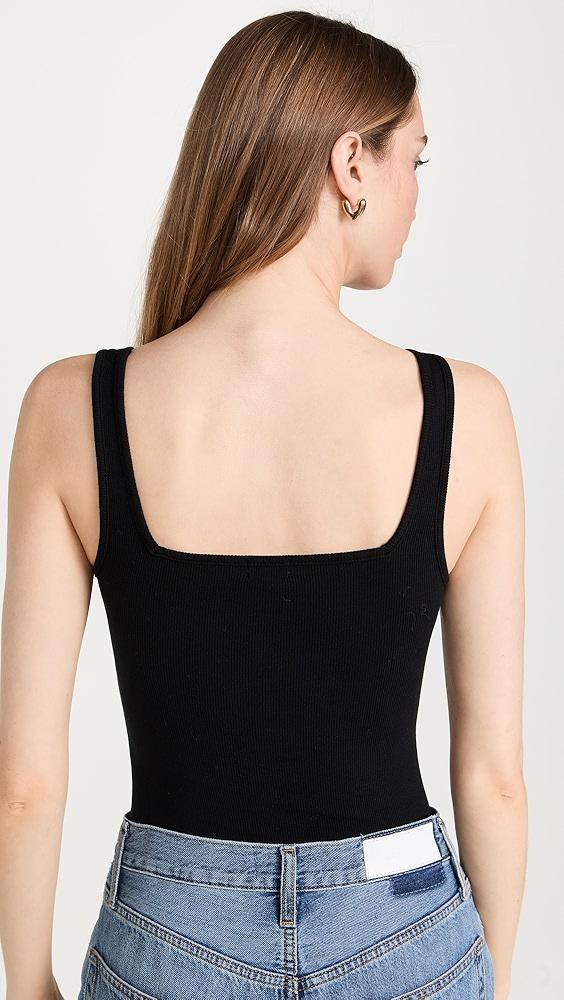 Ambitionist Ribbed Square Neck Tank Thong Bodysuit | Shopbop Product Image