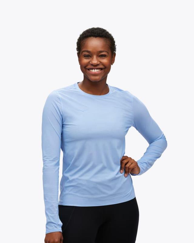 HOKA Womens Airolite Run Long Sleeve Shirt in Mirage, Size XL Product Image