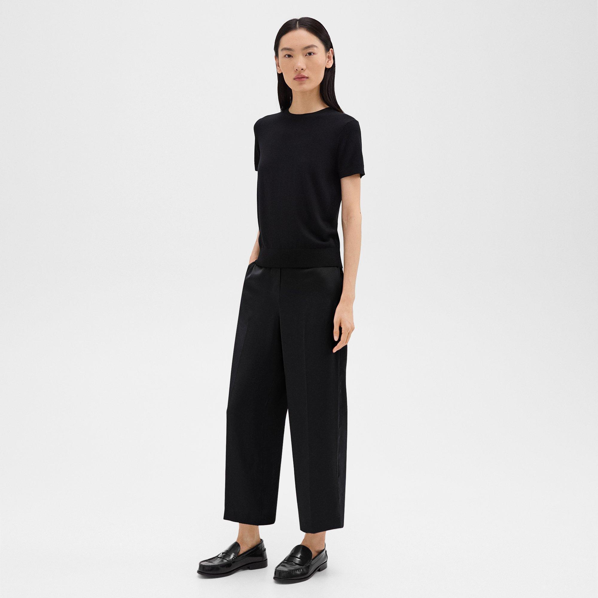 Crushed Satin Wide Leg Pull-On Pant | Theory product image