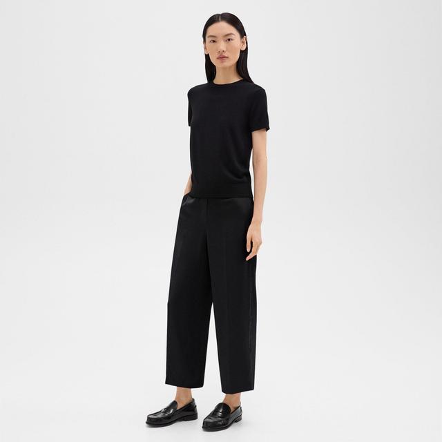 Crushed Satin Wide Leg Pull-On Pant | Theory Product Image