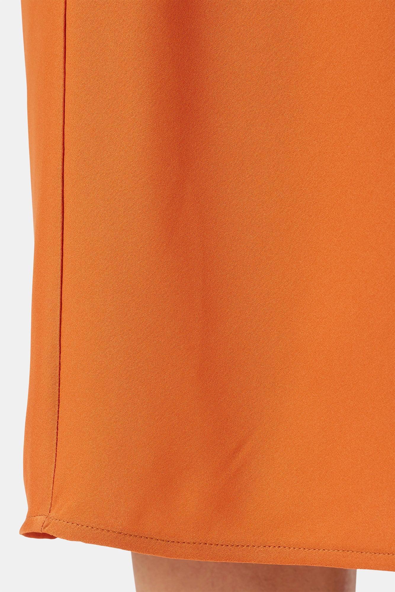 Eve Stretch Silk Skirt - Sunset Orange Product Image