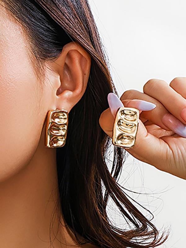 Geometric Solid Color Drop Earrings Product Image