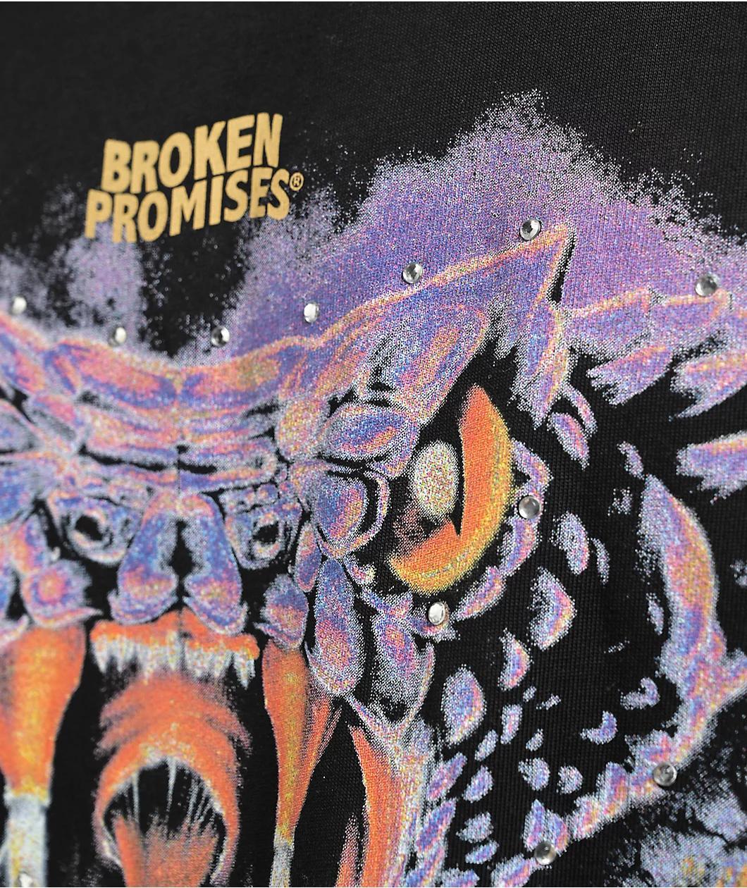 Broken Promises Split Tongue Black T-Shirt Product Image