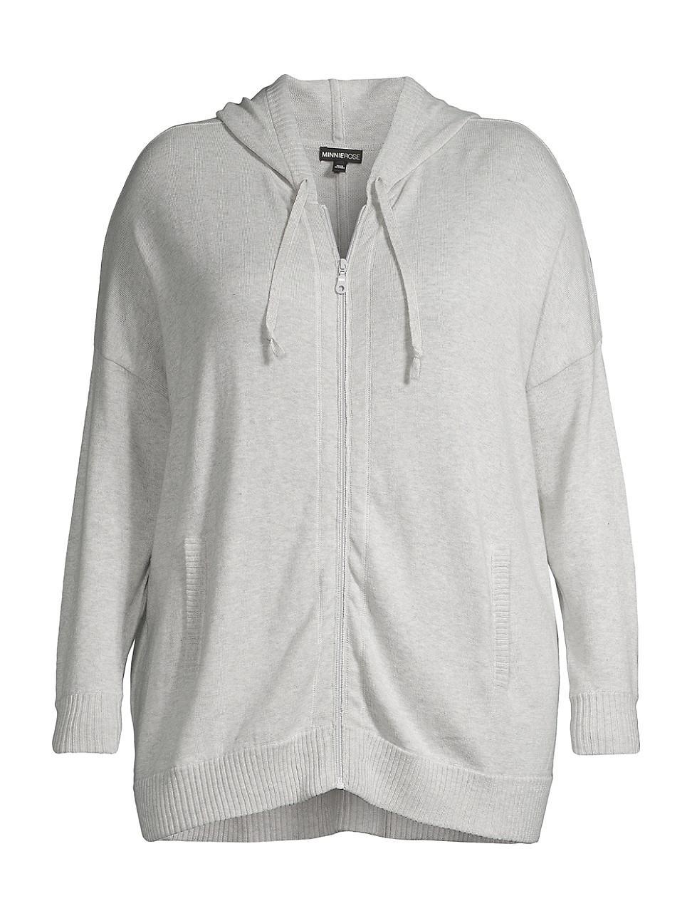 Womens Oversized Cotton-Cashmere Zip Hoodie Product Image