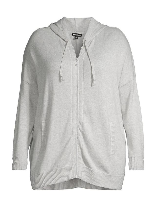 Womens Oversized Cotton-Cashmere Zip Hoodie Product Image