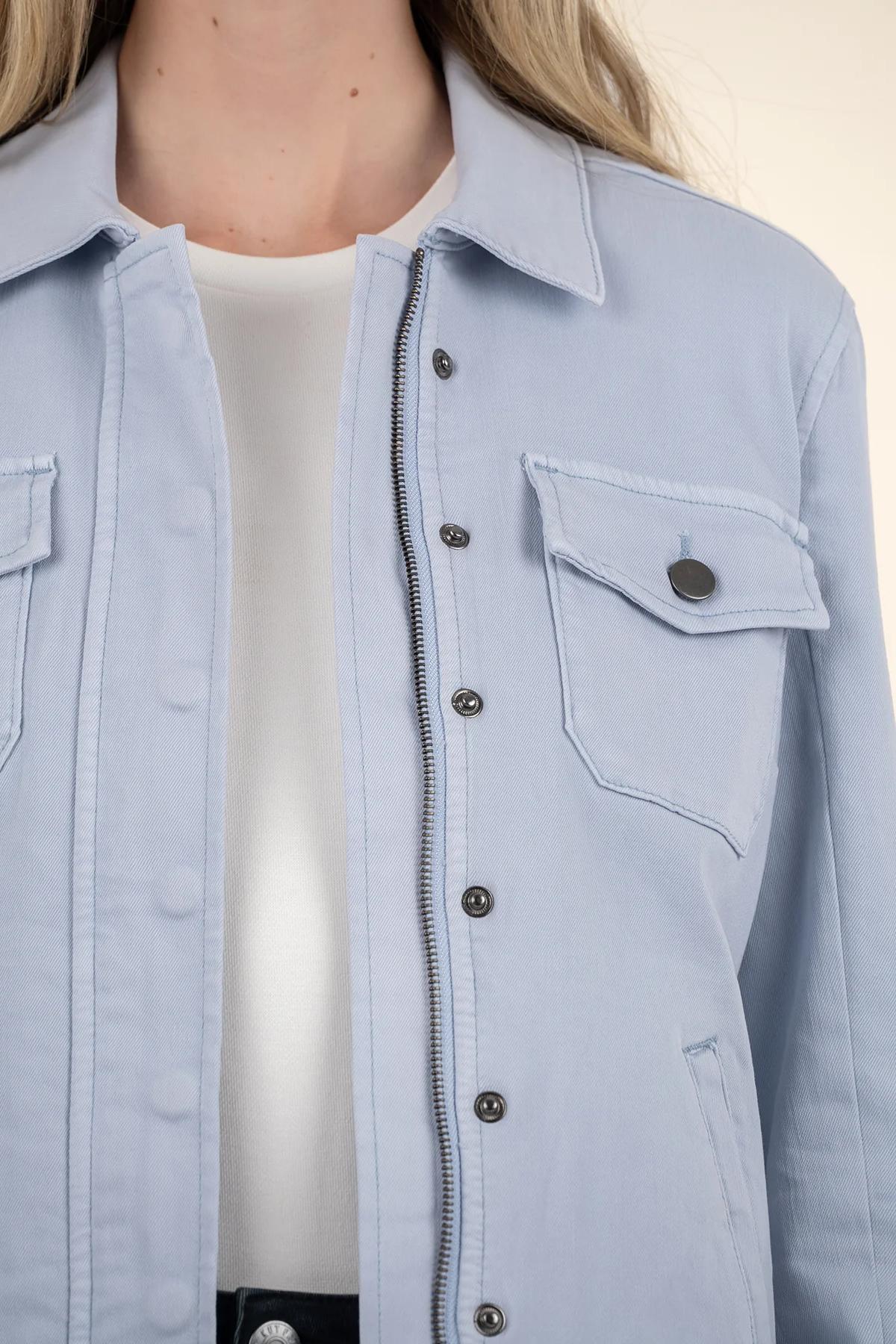 Amanda Boxy Jacket- Powder Blue Product Image