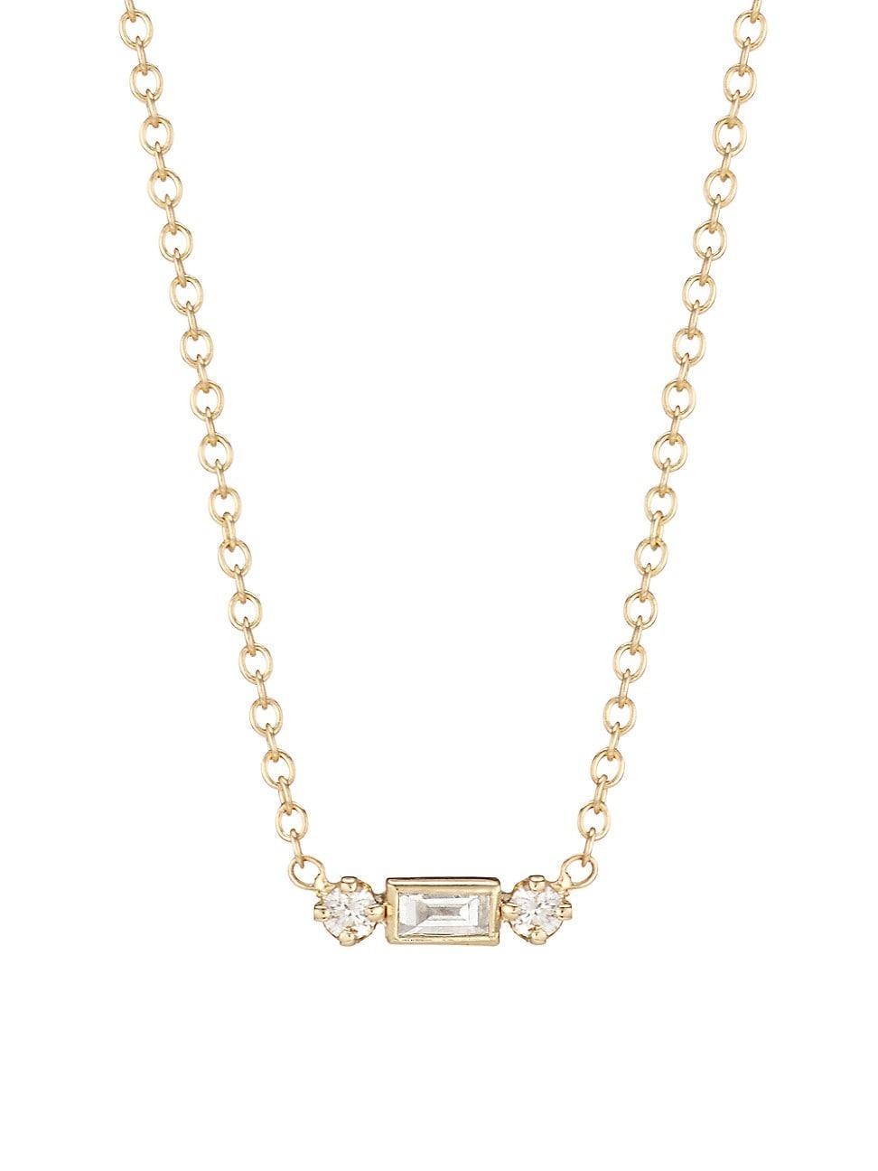 Womens Baguette Diamonds 14K Gold & Diamond Necklace Product Image