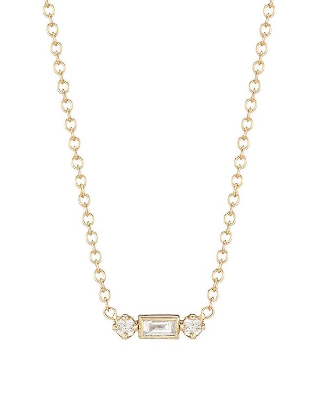 Womens Baguette Diamonds 14K Gold & Diamond Necklace Product Image