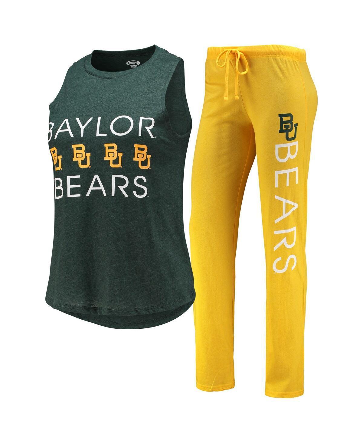 Womens Concepts Sport Gold/Green Baylor Bears Tank Top & Pants Sleep Set Product Image