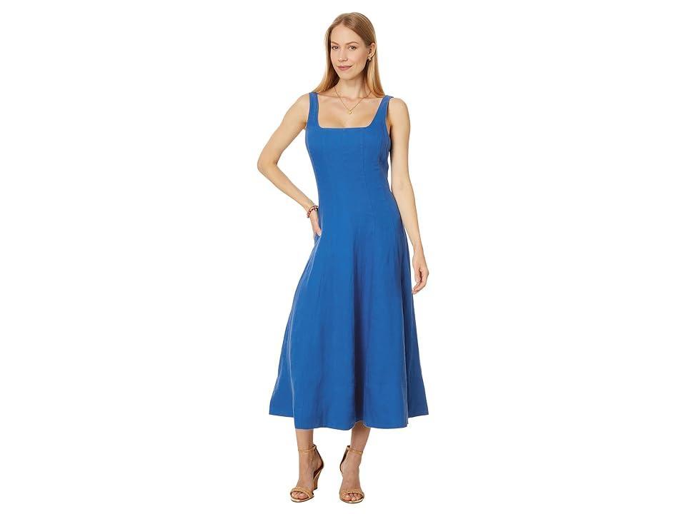 Womens Calina Linen Paneled Midi-Dress product image