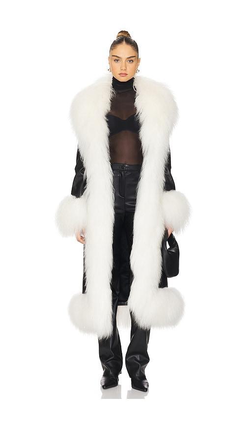 Dorothy Leather Maxi Coat With Fur Trim product image