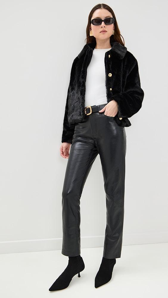 English Factory Faux Fur Collared Jacket | Shopbop Product Image