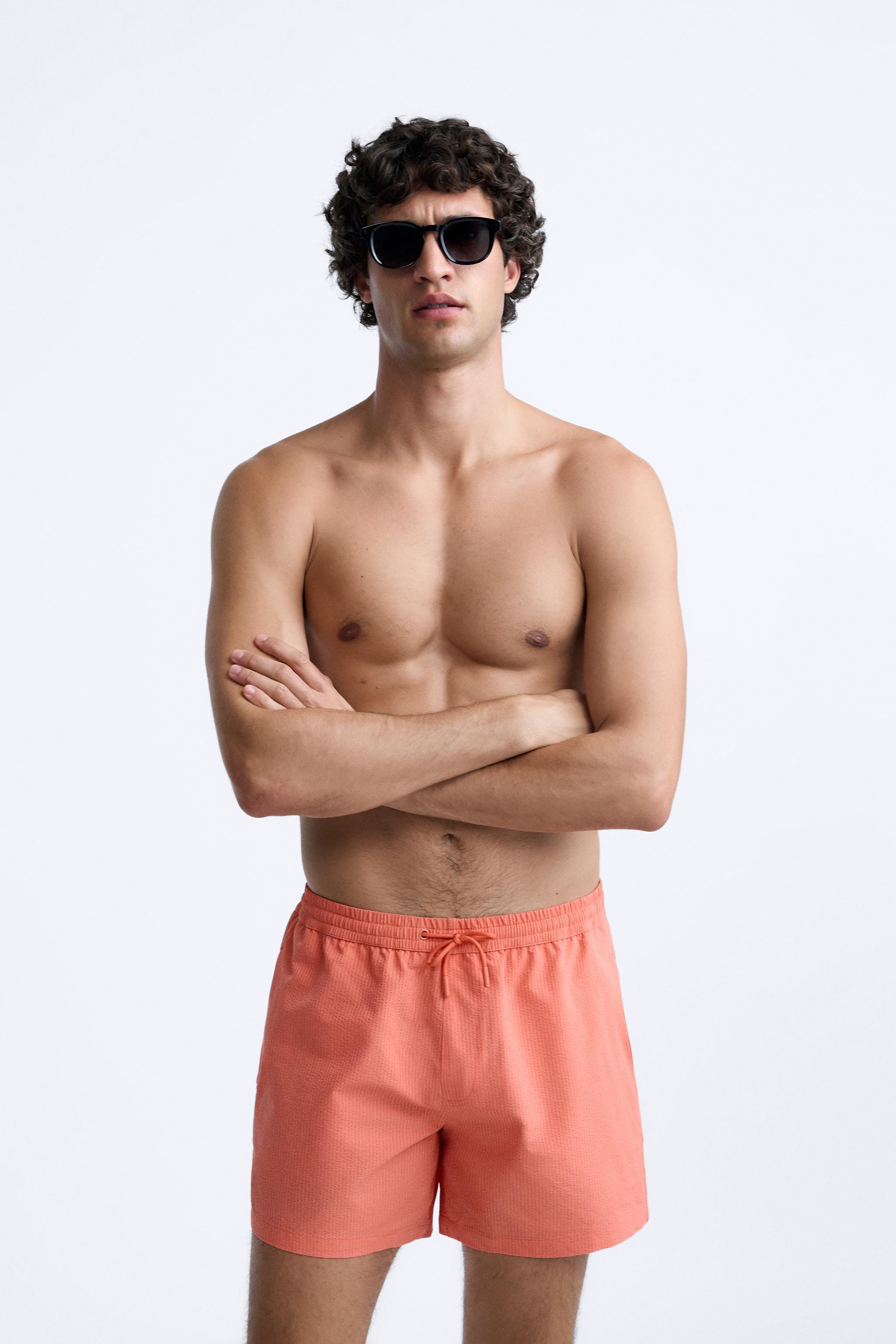 SEERSUCKER REGULAR SWIMMING TRUNKS Product Image