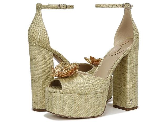 Sam Edelman Kori Flora Raffia Ankle Strap Flower Platform Dress Sandals Product Image