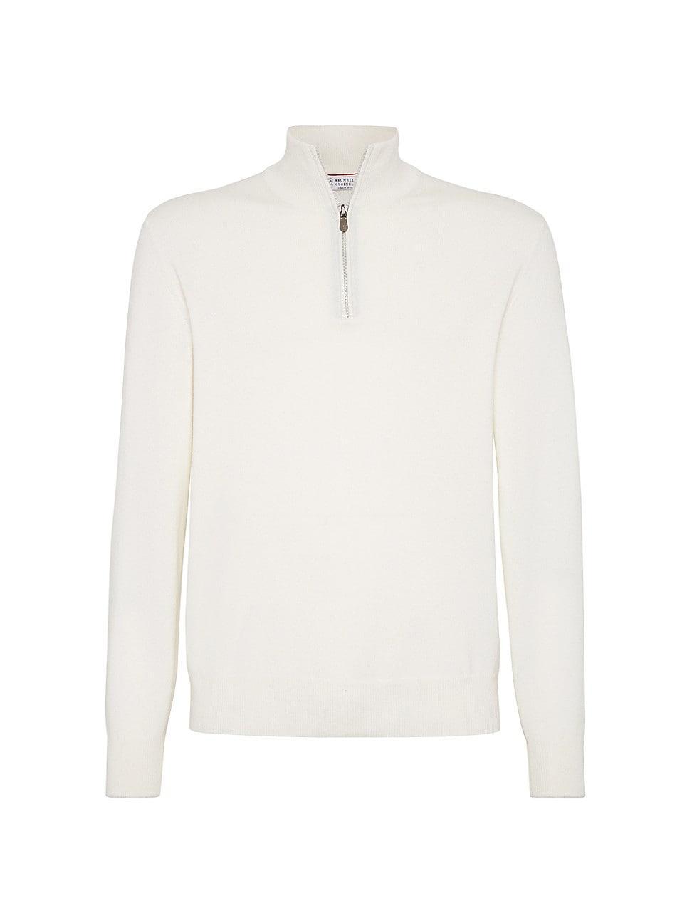 Mens Cashmere Turtleneck Sweater with Half Zip Product Image