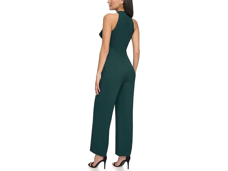 Vince Camuto Signature Stretch Crepe Bow Neck Jumpsuit (Hunter) Women's Jumpsuit & Rompers One Piece Product Image