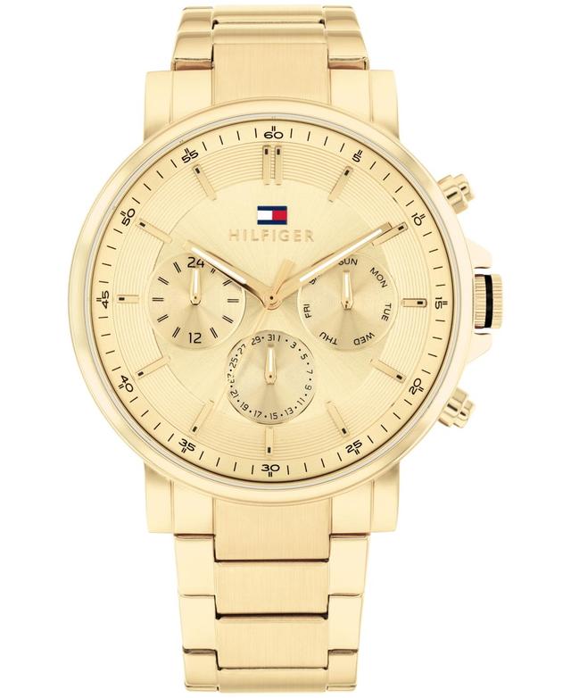 Tommy Hilfiger Mens Chronograph Gold-Tone Stainless Steel Watch 43mm Product Image