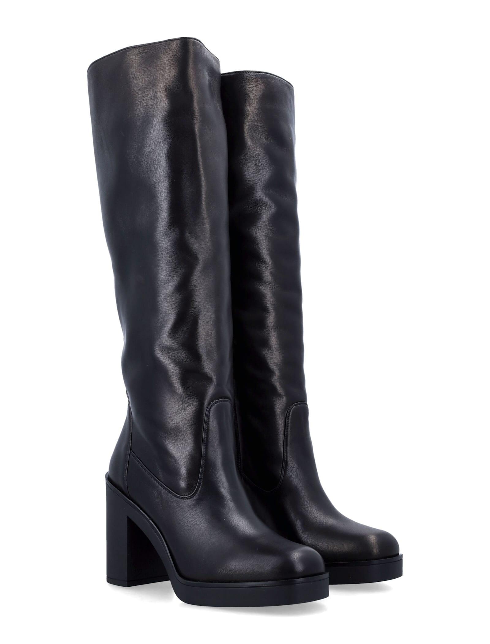 STUART WEITZMAN Leather Bethany Knee-high Boots 80 In Black Product Image