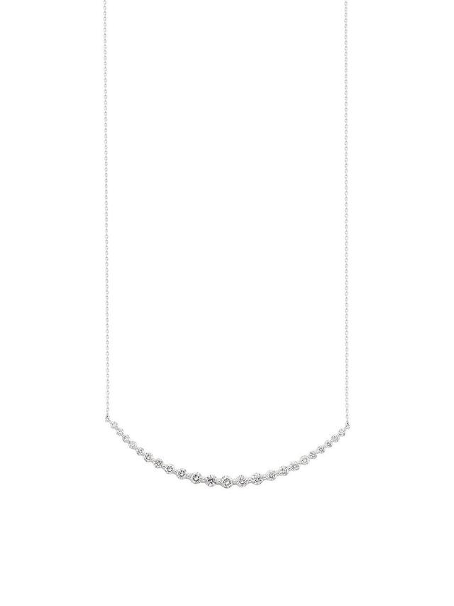 Womens 14K White Gold & 2 TCW Diamond Large Bar Necklace Product Image