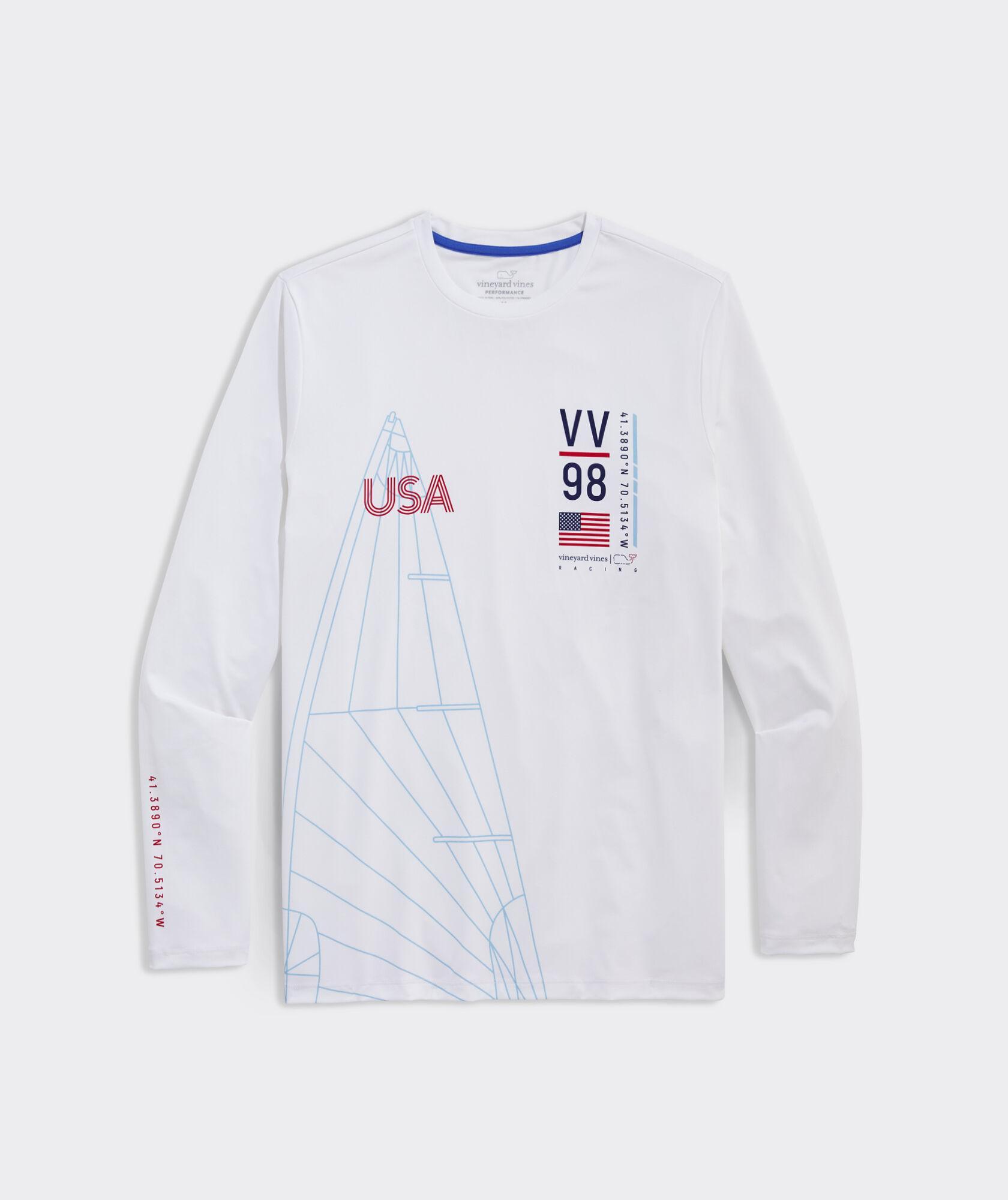 VV98 USA Long-Sleeve Harbor Performance Tee Product Image