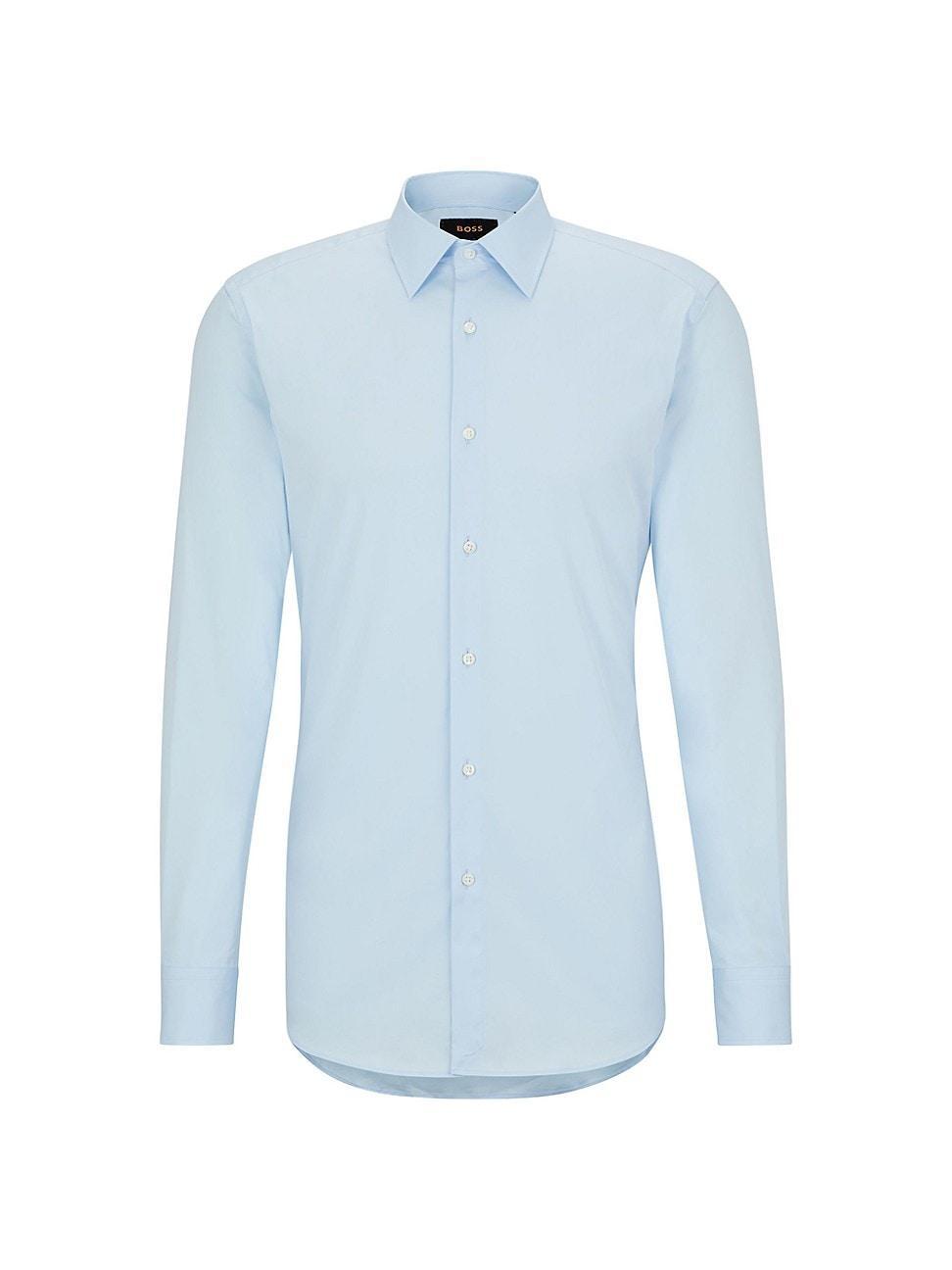 Mens Slim-Fit Shirt In Poplin With Stretch Product Image