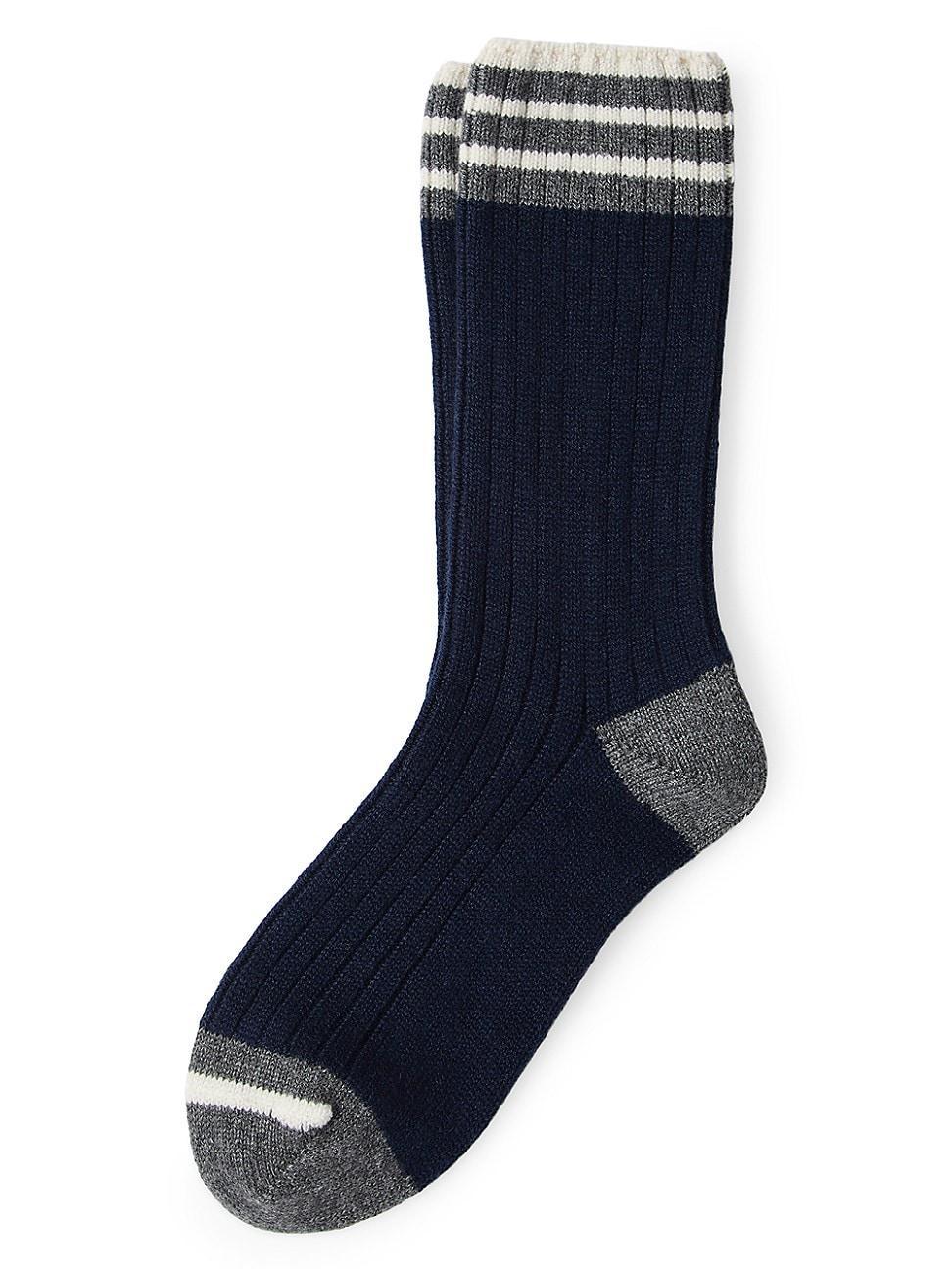 Mens Cashmere Rib Knit Socks Product Image