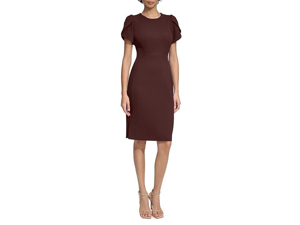 Calvin Klein Tulip Sleeve Sheath Dress (Syrah) Women's Dress Product Image