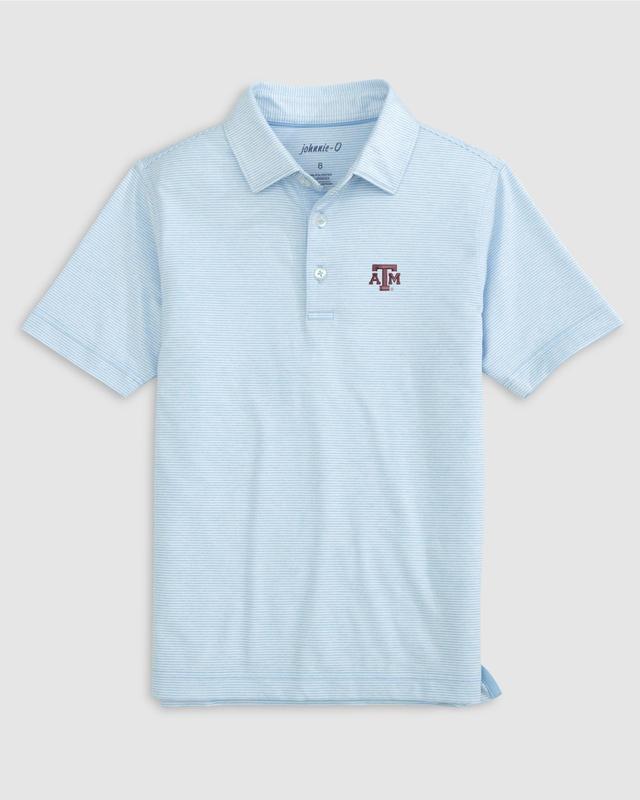 johnnie-O Texas A&M Lyndonn Jr. Striped Jersey Performance Polo Product Image