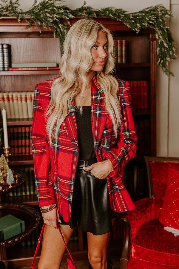 Cheerful Smile Plaid Blazer Product Image