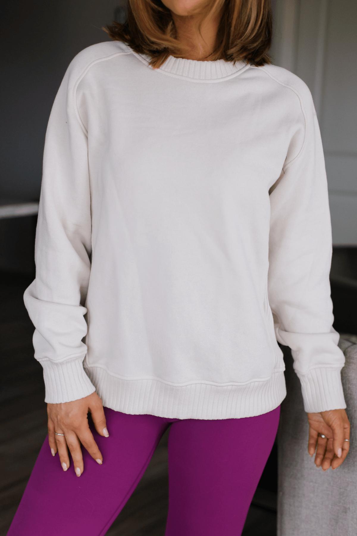 Bone French Terry Fleece Sweatshirt Product Image