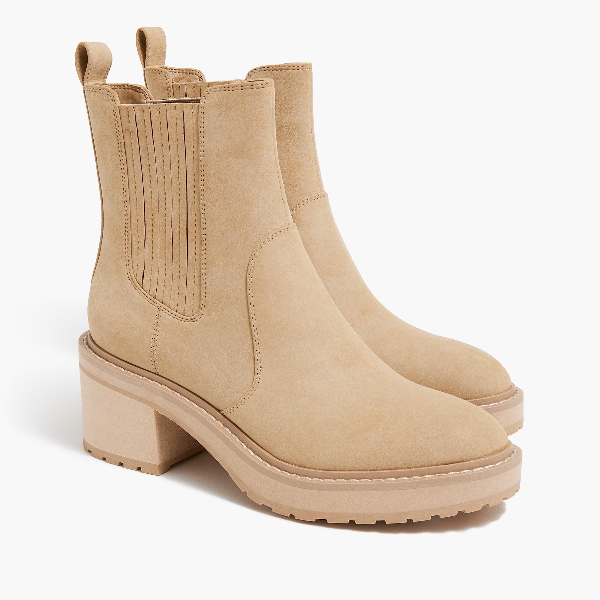 Nubuck lug-sole heeled Chelsea booties product image