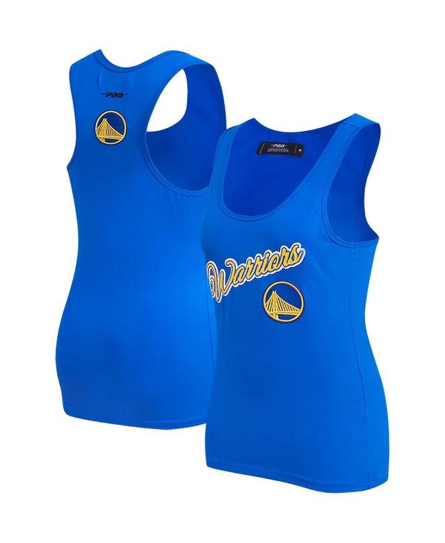 Womens Pro Standard Royal Golden State Warriors Script Tank Top Product Image