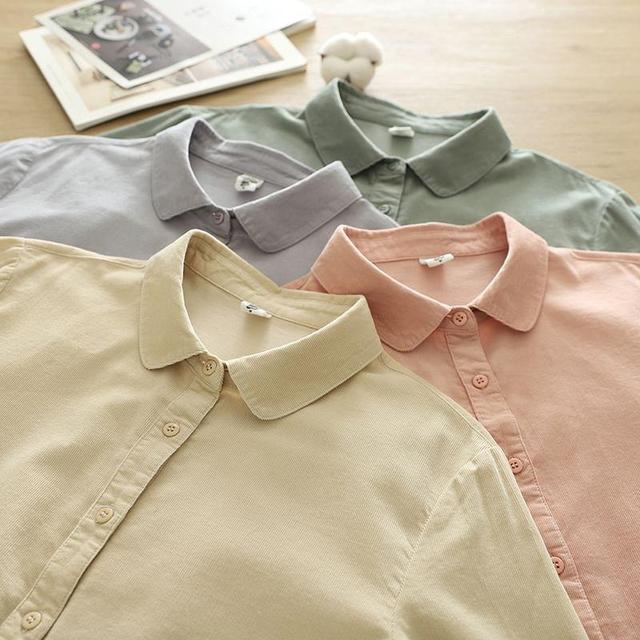 Long-Sleeve Plain Shirt Product Image