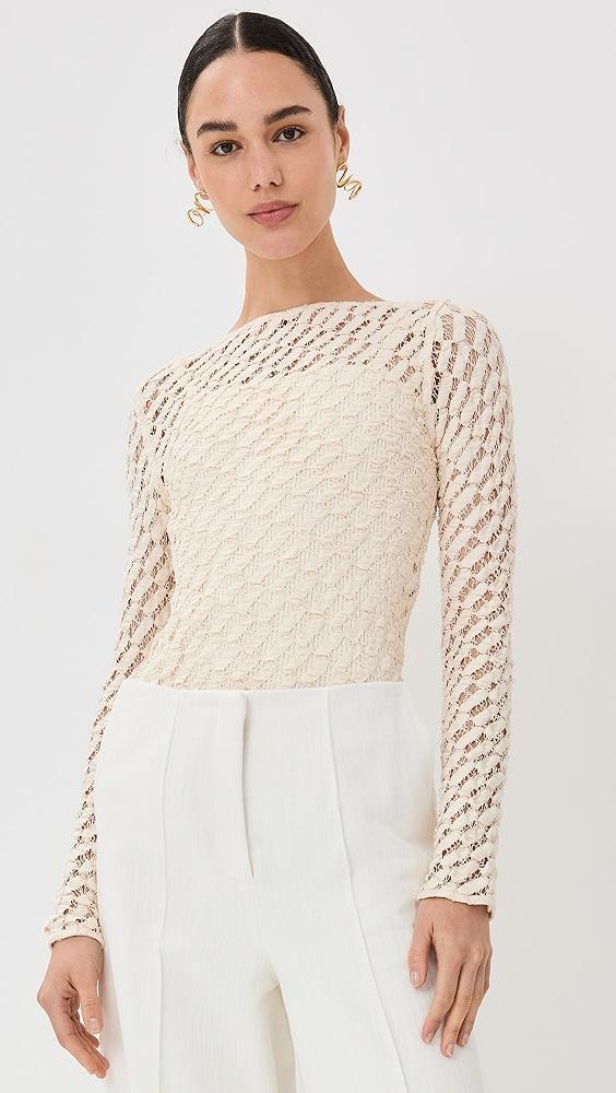 Róhe Lace Boat Neck Top | Shopbop Product Image