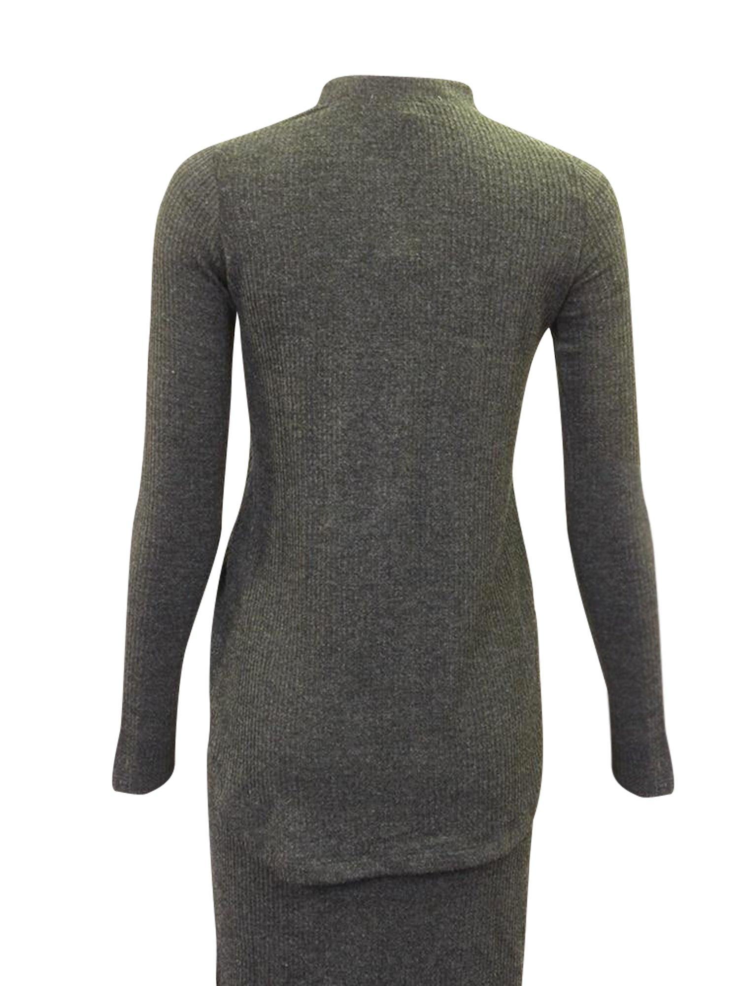 Ginger Knit Button Charcoal Sweater Product Image