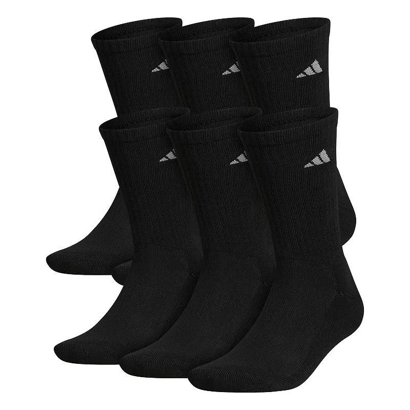 adidas Mens Cushioned Athletic 6-Pack Crew Socks Product Image