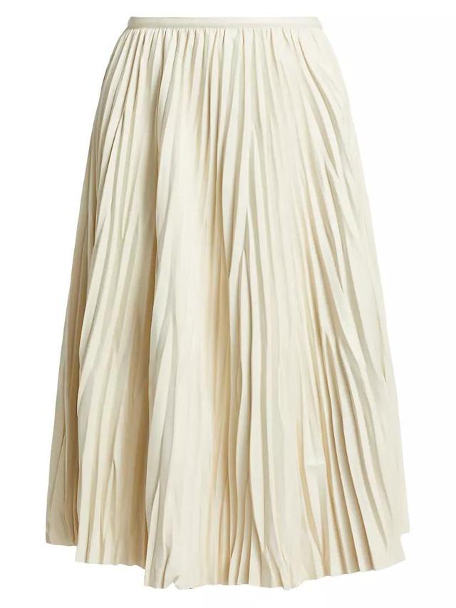 Rosalyn Pleated Faux-Leather Midi-Skirt Product Image