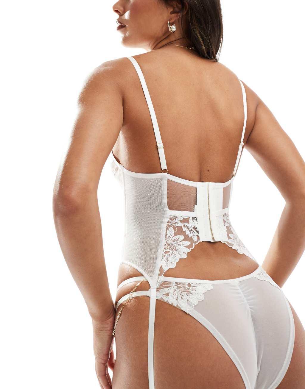 Ann Summers Angelic non-padded basque in white  Product Image