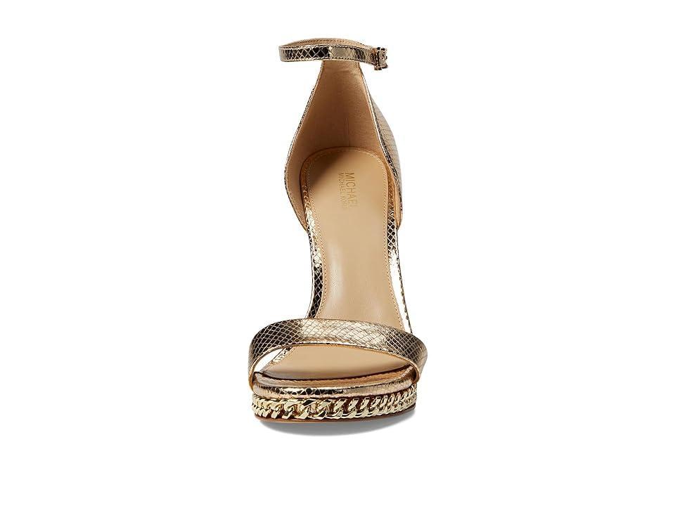 Jordyn Embellished Metallic Snake Embossed Leather Platform Sandal Product Image