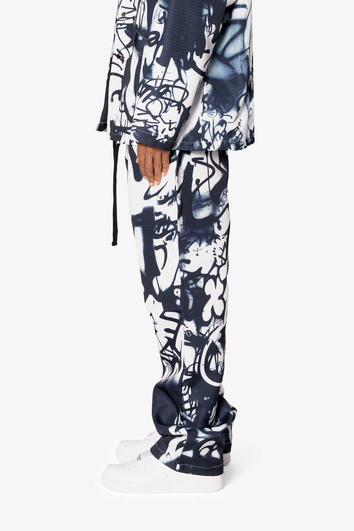 Graffiti Coach Pants - Black/White Product Image