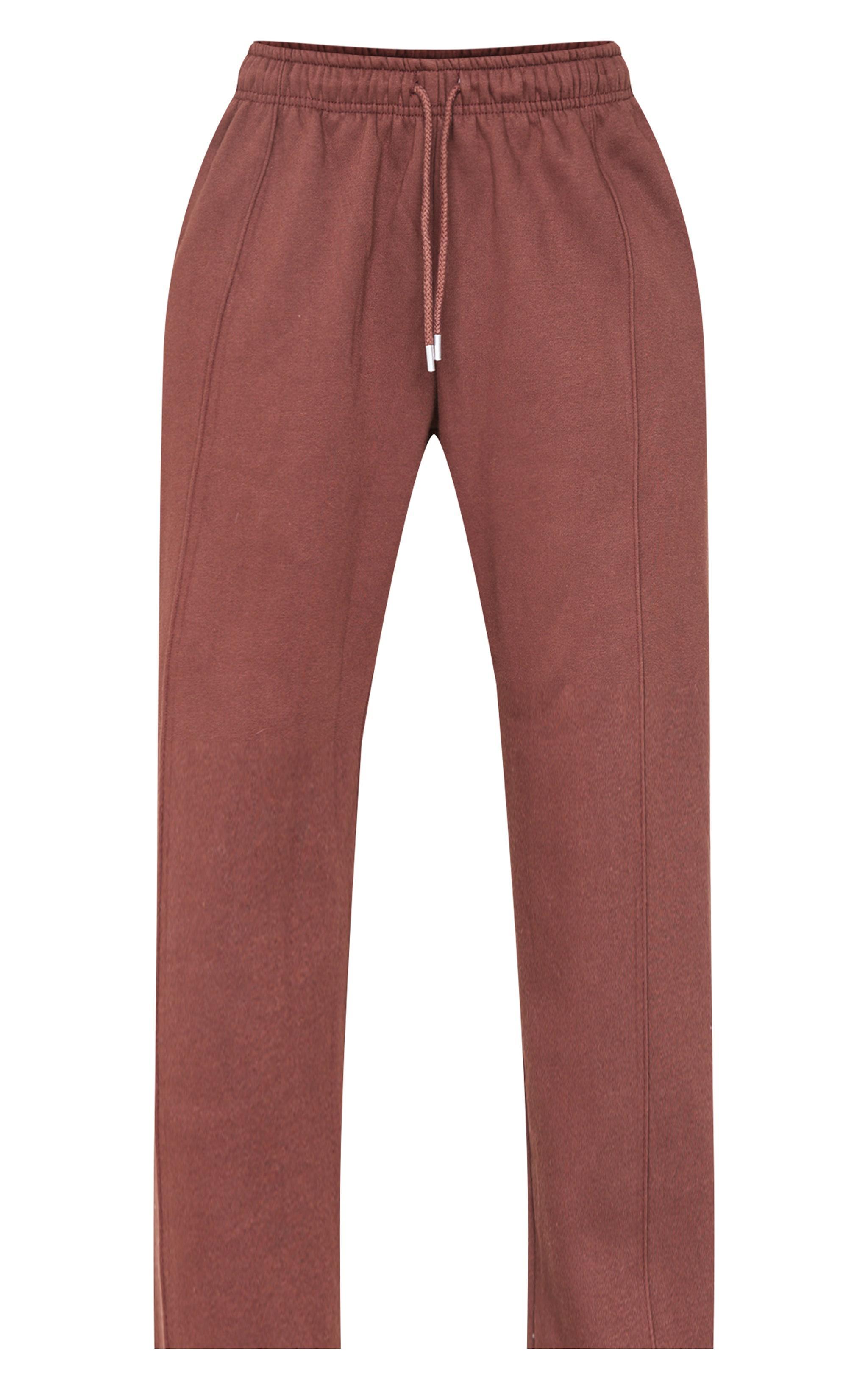 Dark Chocolate Basic Wide Leg Sweatpants Product Image