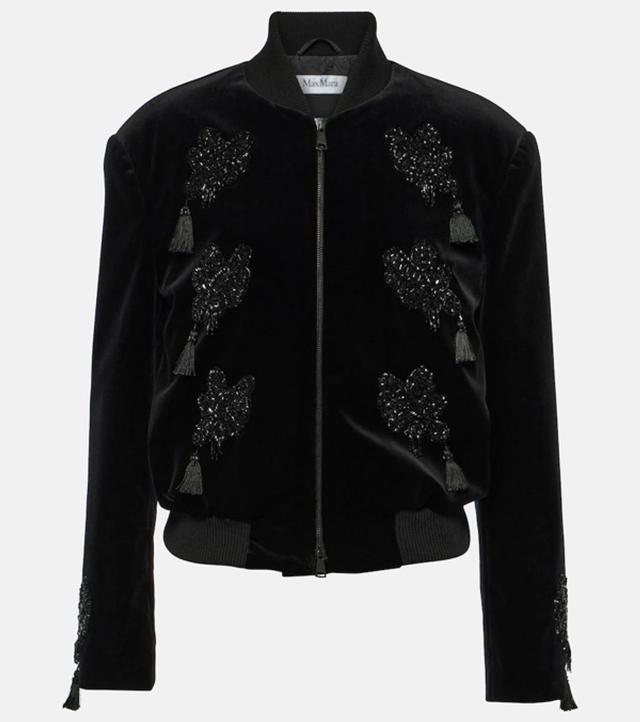 MAX MARA Musette Embroidered Short Jacket In Black Product Image