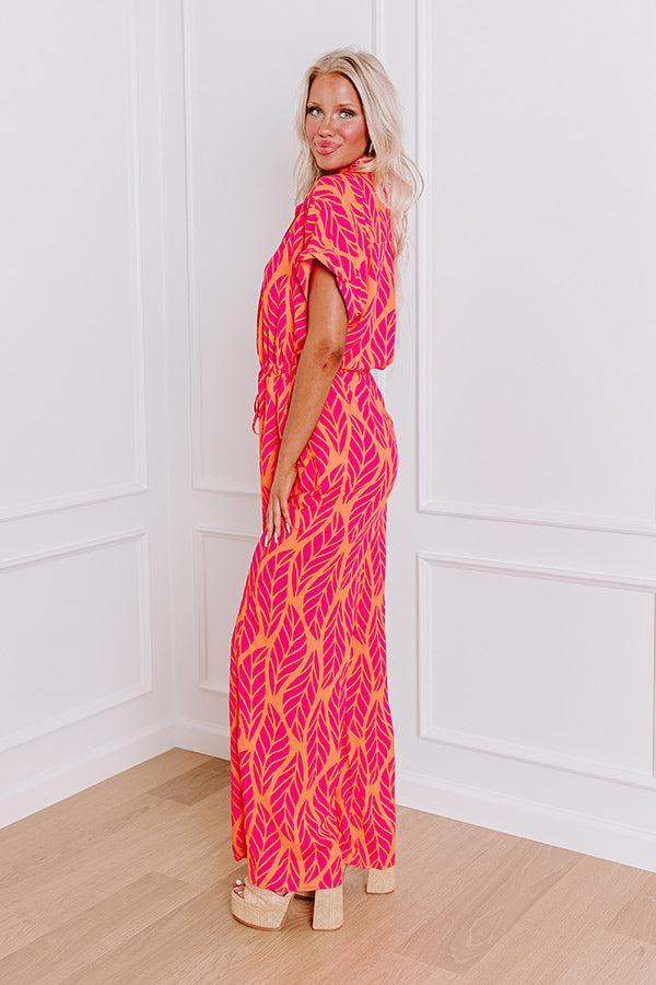 Set For Vacay Jumpsuit in Hot Pink Product Image