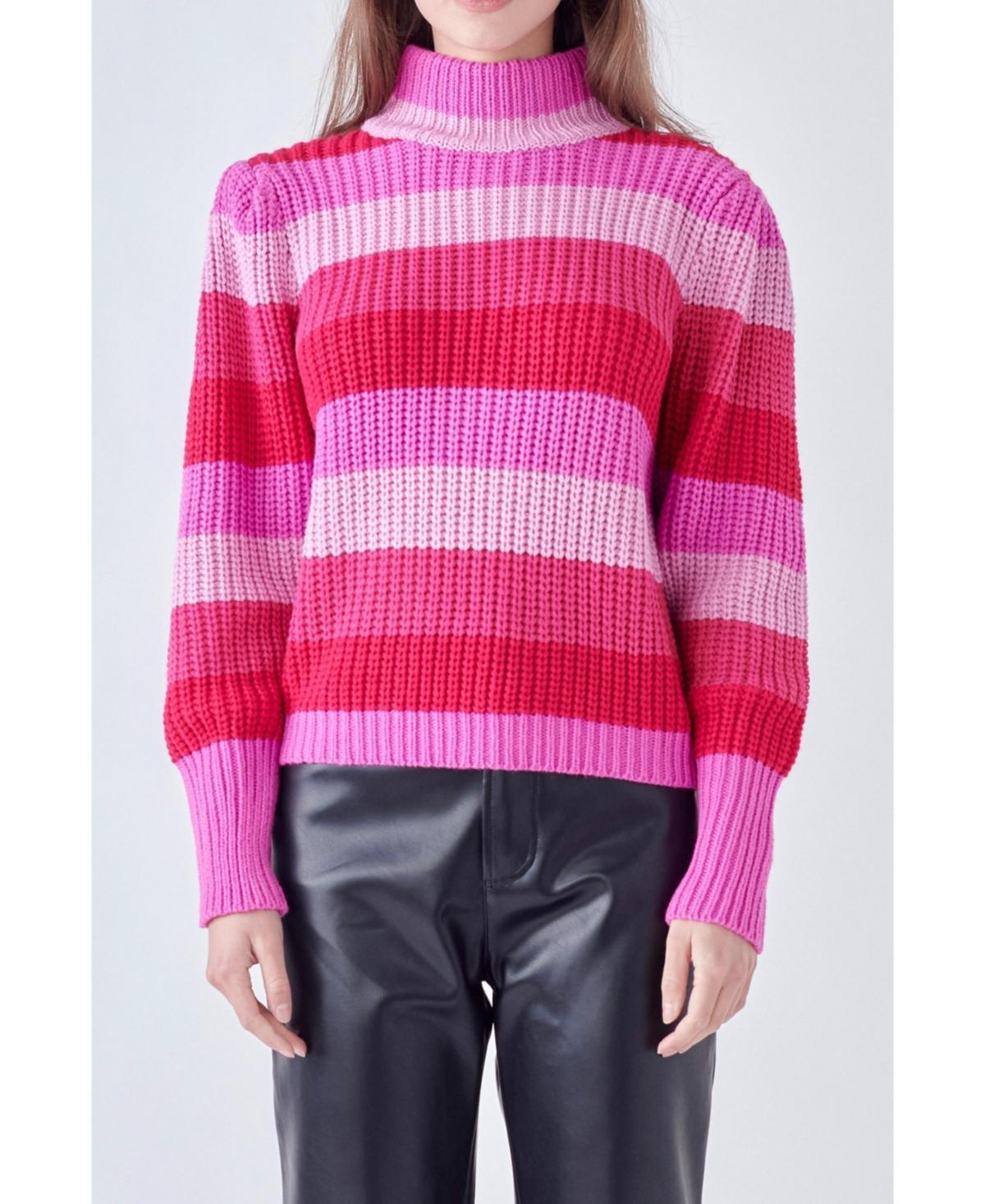 English Factory Stripe Turtleneck Sweater Product Image