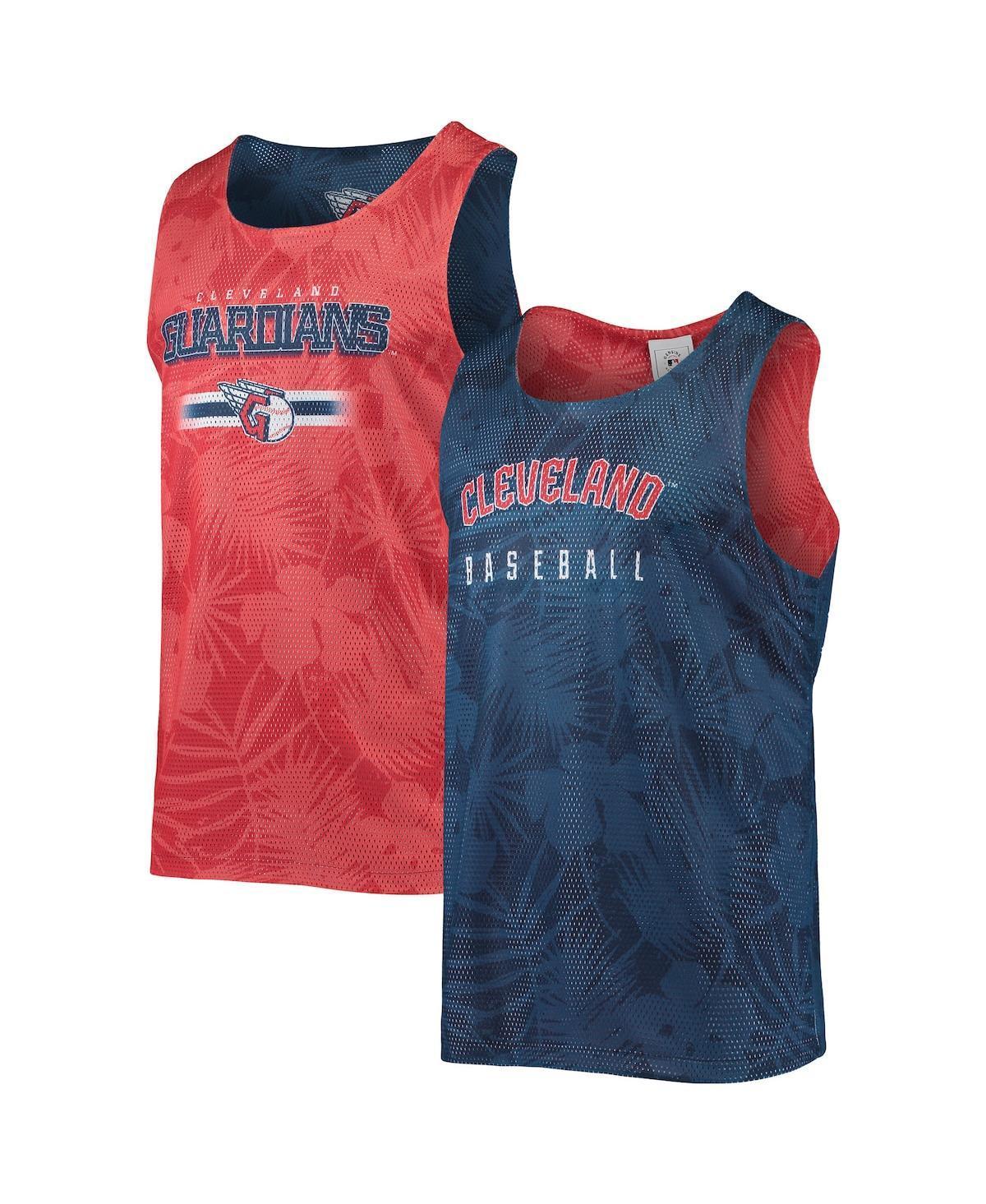 Men's FOCO Navy Cleveland Guardians Floral Reversible Mesh Tank Top Product Image