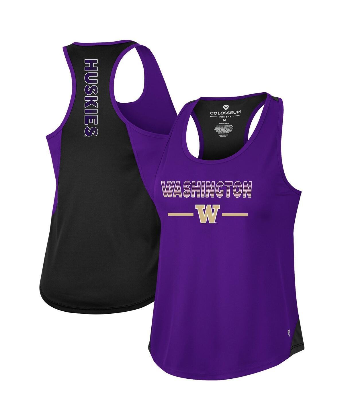 Womens Colosseum Washington Huskies Sachs 2-Hit Scoop Neck Racerback Tank Top Product Image