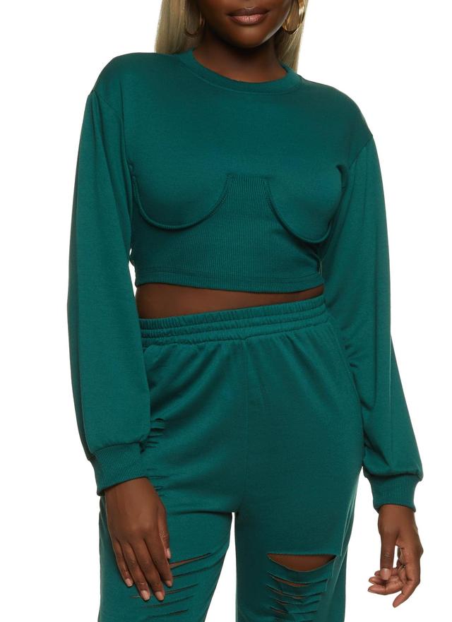 Womens Ribbed Bustier Detail Sweatshirt Product Image