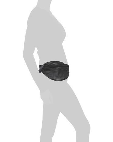 Leather Fanny Pack With 2 Front Zippers for Women Product Image