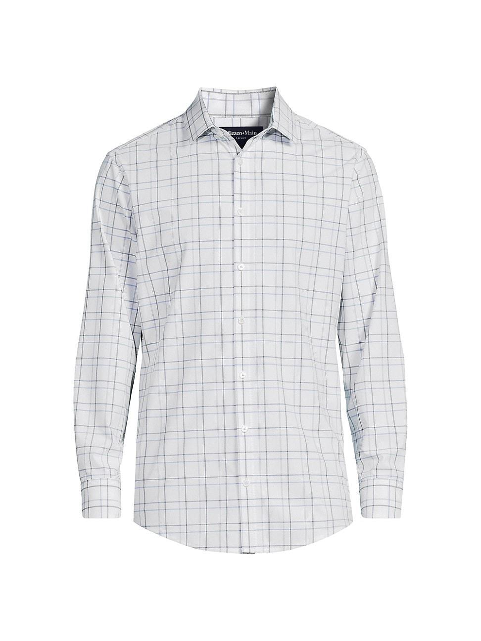 Mizzen+Main Leeward Trim Fit Windowpane Performance Button-Up Shirt Product Image